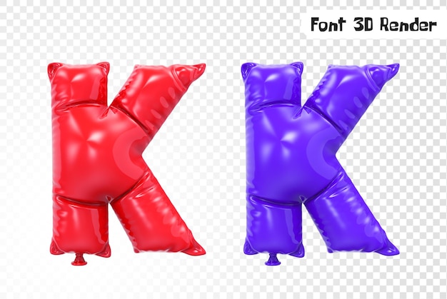 PSD renderización en 3d de las fuentes k balloon