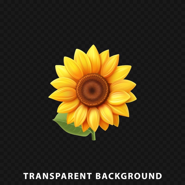 PSD renderización 3d de girasol aislado en un fondo transparente