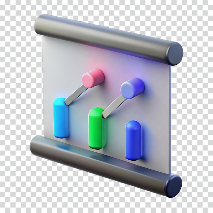 PSD renderización 3d de gráficos de datos abstractos y coloridos en el cartel enrollable