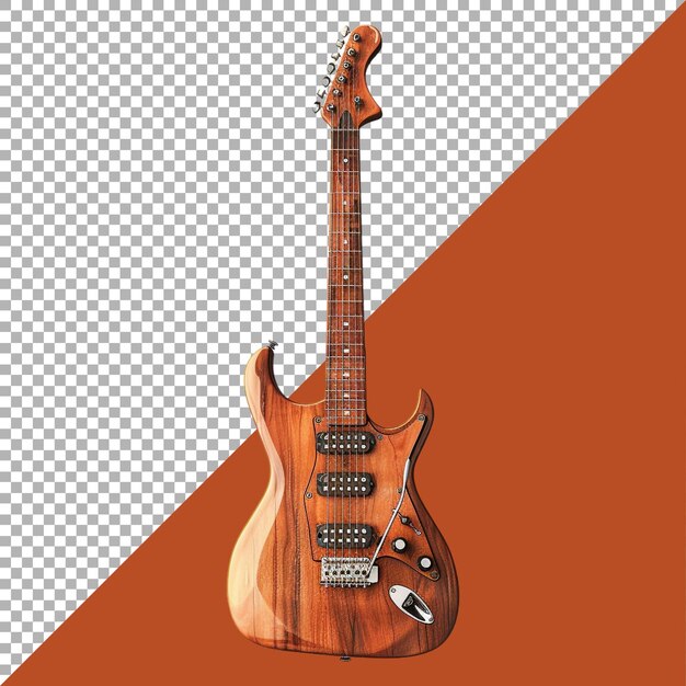 PSD renderización 3d de una guitarra en un fondo transparente generado por ai