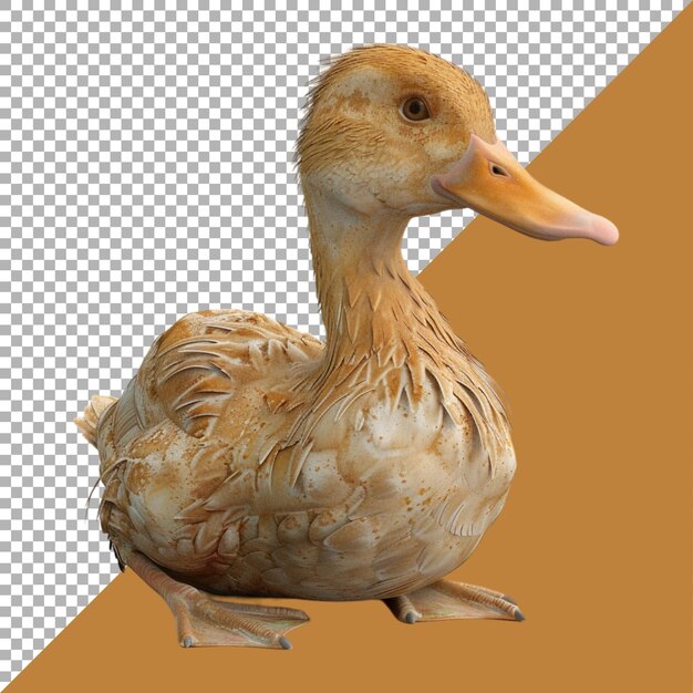 PSD renderización 3d de un hermoso pato en un fondo transparente generado por ai