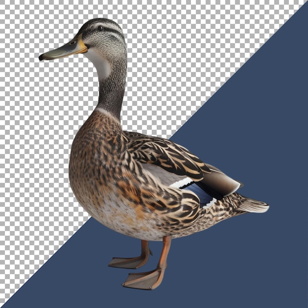 PSD renderización 3d de un hermoso pato en un fondo transparente generado por ai