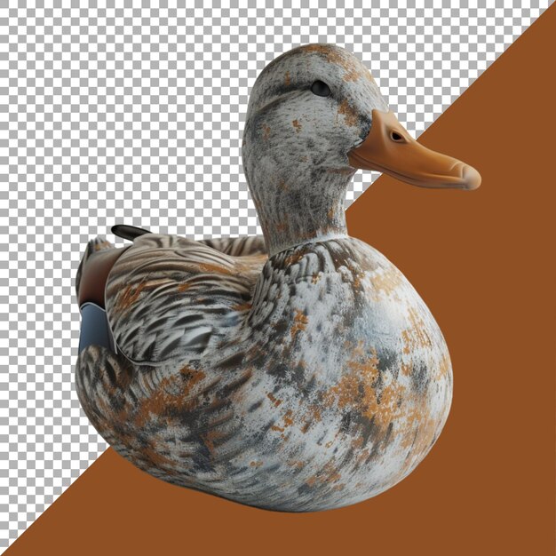 Renderización 3d de un hermoso pato en un fondo transparente generado por ai