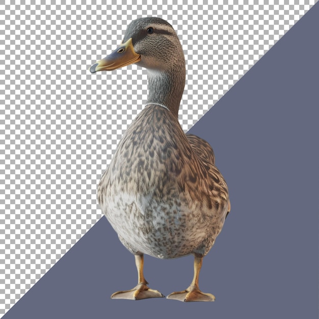 PSD renderización 3d de un hermoso pato en un fondo transparente generado por ai