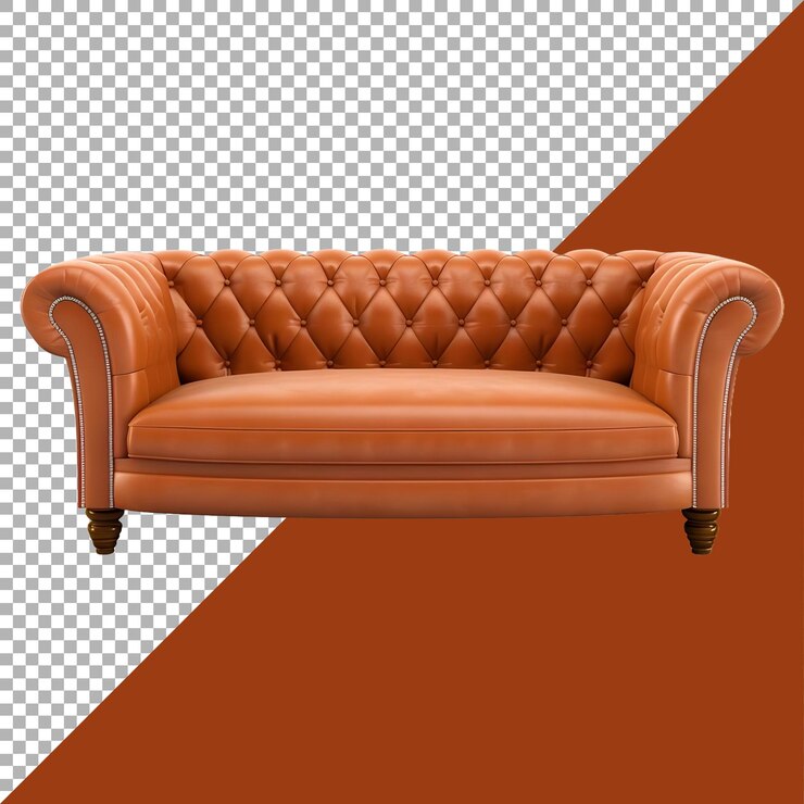 PSD renderización 3d de un hermoso sofá en un fondo transparente generado por ai