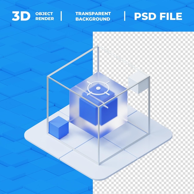PSD renderización en 3d de las iconas en 25d hd