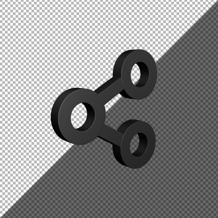 PSD renderización en 3d del icono de la acción negra renderización 3d del fondo transparente