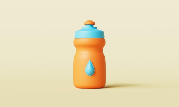 Renderización 3D del icono de la botella de agua deportiva