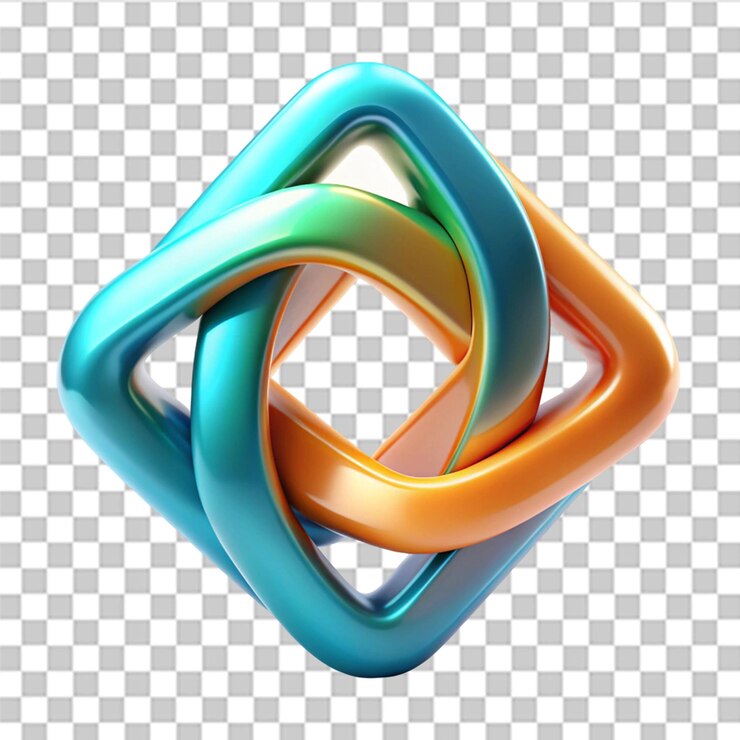 PSD renderización 3d de icono de forma abstracta aislado en un fondo transparente