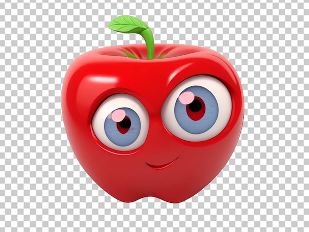 PSD renderización 3d icono de fruta manzana deliciosa aislado en un fondo eliminado