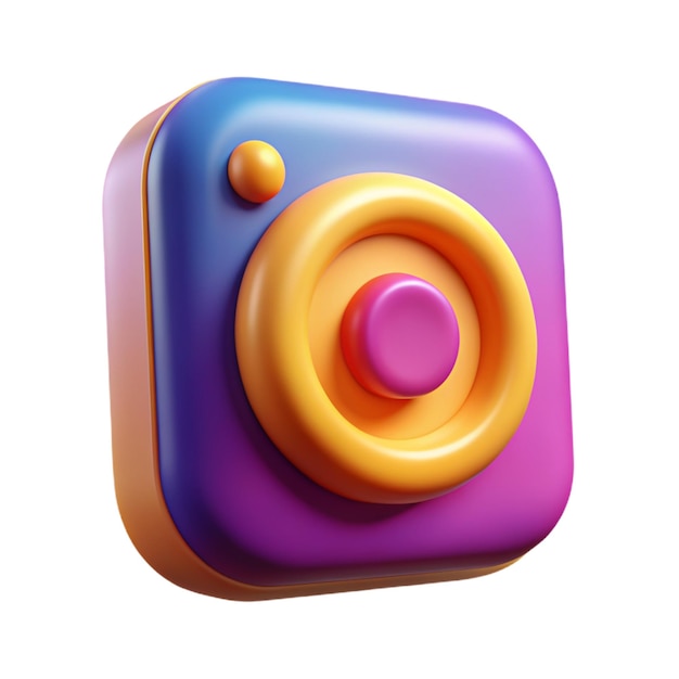 PSD renderización en 3d del icono de instagram