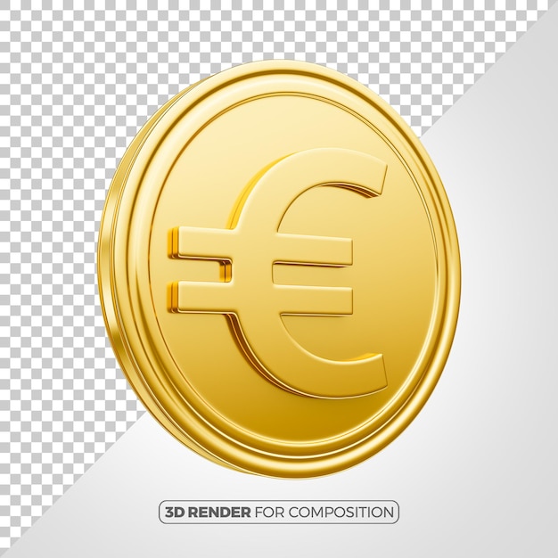 Renderización en 3D del ícono de la moneda del euro