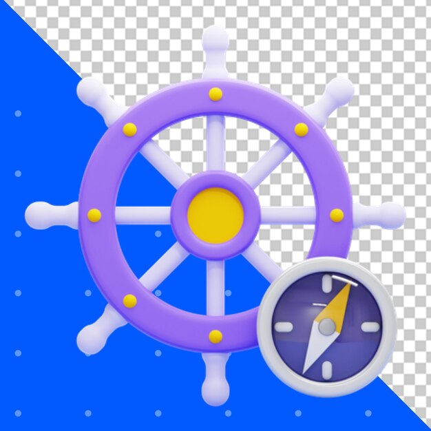 Renderización en 3D del icono de los piratas en un fondo transparente PNG