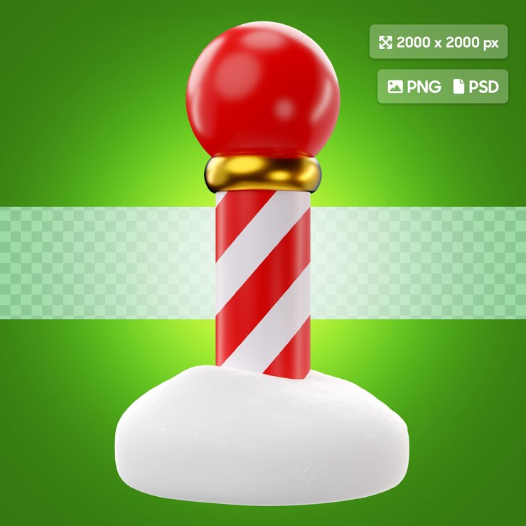PSD renderización en 3d del icono del polo norte de navidad