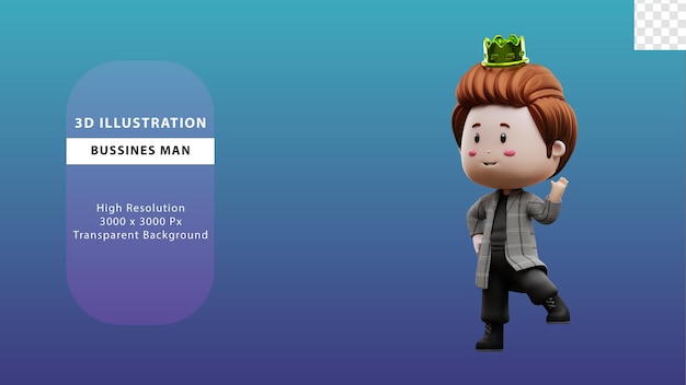 Renderización en 3D de la ilustración del hombre de negocios