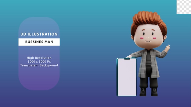 Renderización en 3D de la ilustración del hombre de negocios