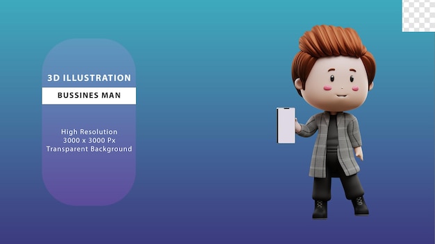 Renderización en 3D de la ilustración del hombre de negocios