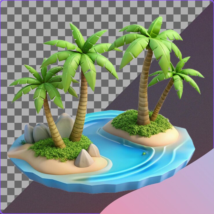 PSD renderización en 3d de las islas tropicales