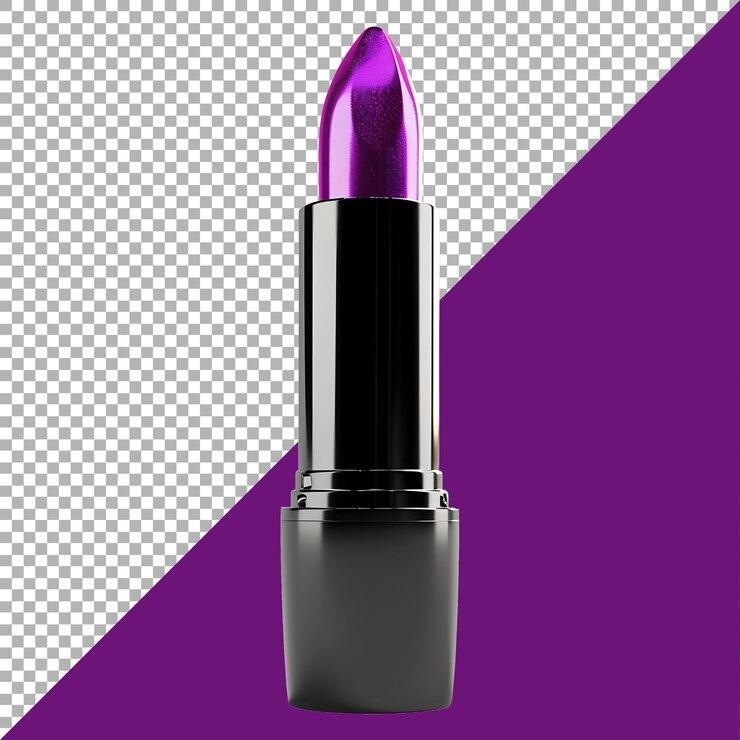PSD renderización 3d de un lápiz labial en un fondo transparente generado por ai