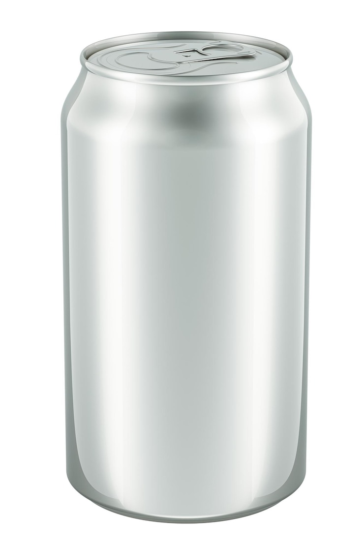 PSD renderización 3d de latas metálicas aisladas sobre un fondo transparente