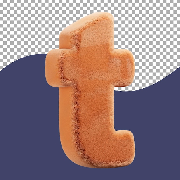 Renderización en 3D de la letra fluffy t