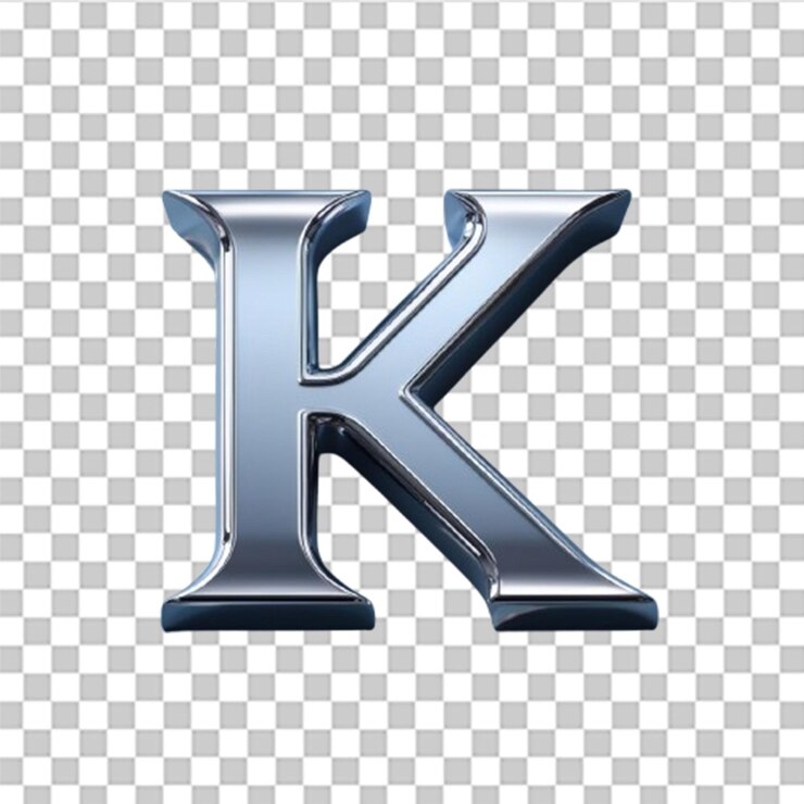 PSD renderización 3d de la letra k con elementos de diseño intrincados y imágenes de alta resolución para digital
