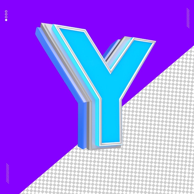 Renderización 3D de la letra Y