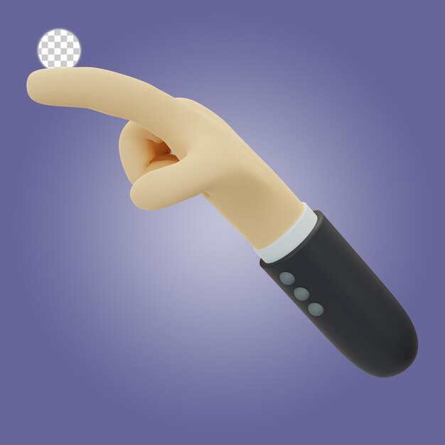 Renderización 3D de la mano con la pose seleccionada