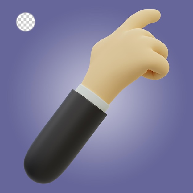 Renderización 3D de la mano con la pose seleccionada