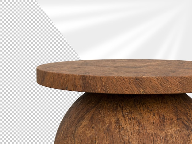 Renderización 3d mesa de madera vacía utilizada para mostrar o montar sus productos para publicidad