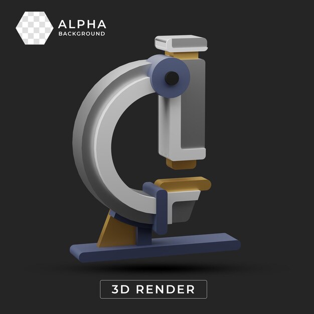 Renderización 3D de un microscopio