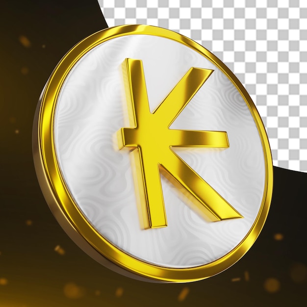 PSD renderización en 3d de la moneda de oro kip