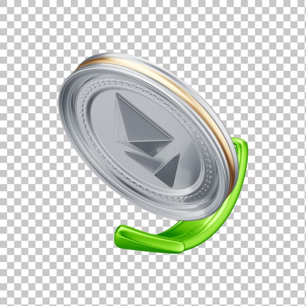 Renderización 3D de monedas de Ethereum