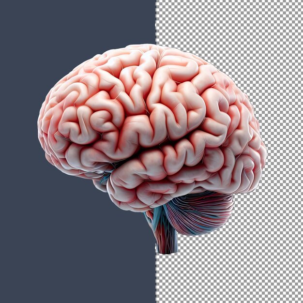 PSD renderización 3d muy detallada del cerebro humano png