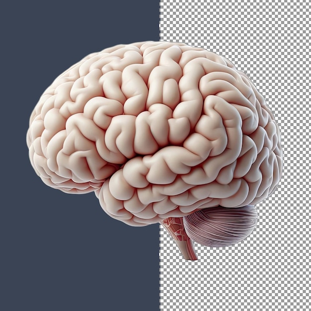 PSD renderización 3d muy detallada del cerebro humano png