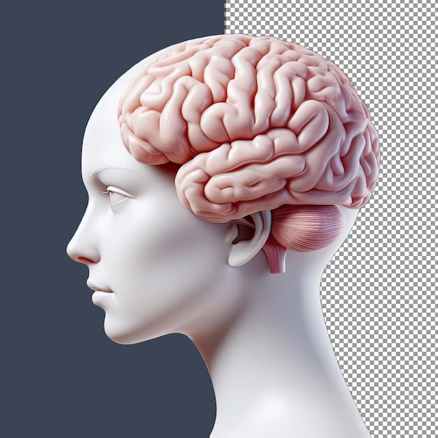 Renderización 3d muy detallada del cerebro humano png