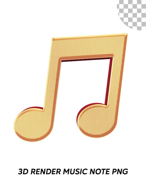 PSD renderización 3d de la nota de música dorada