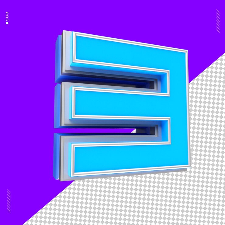 PSD renderización 3d del número 3