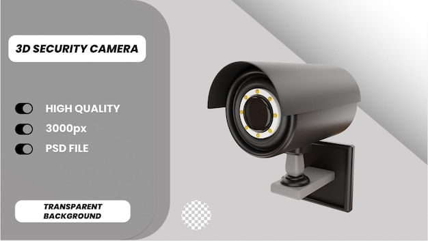 Renderización 3D del objeto del icono de la cámara de seguridad