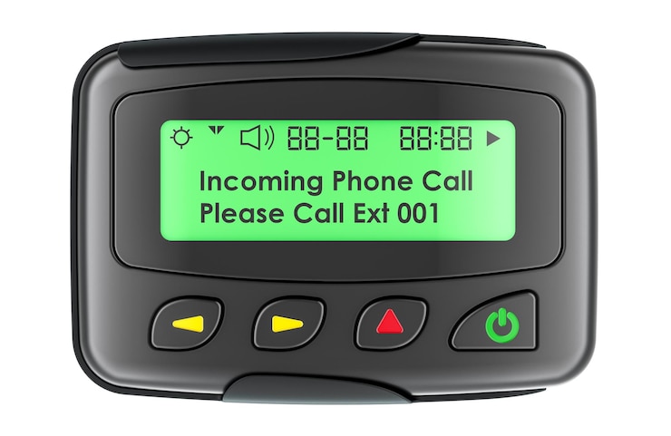 PSD renderización 3d de pager o beeper aislada sobre un fondo transparente