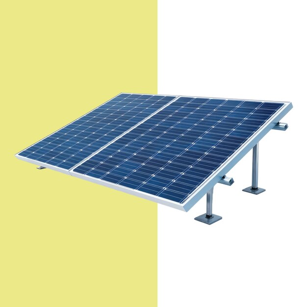 Renderización 3D de un panel solar aislado en un fondo blanco fondo alfa transparente png