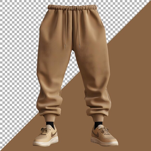 Renderización 3D de un pantalón marrón en un fondo transparente generado por Ai
