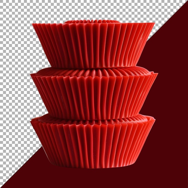 PSD renderización 3d de un papel de muffin de pastel en un fondo transparente generado por ai