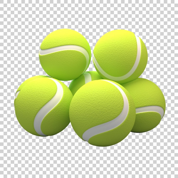 PSD renderización 3d de la pelota de tenis en verde