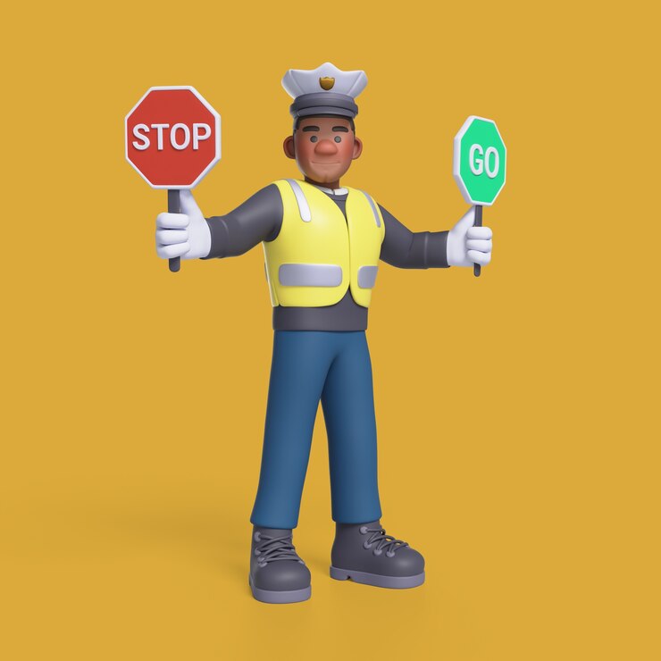 PSD renderización en 3d del personaje policial