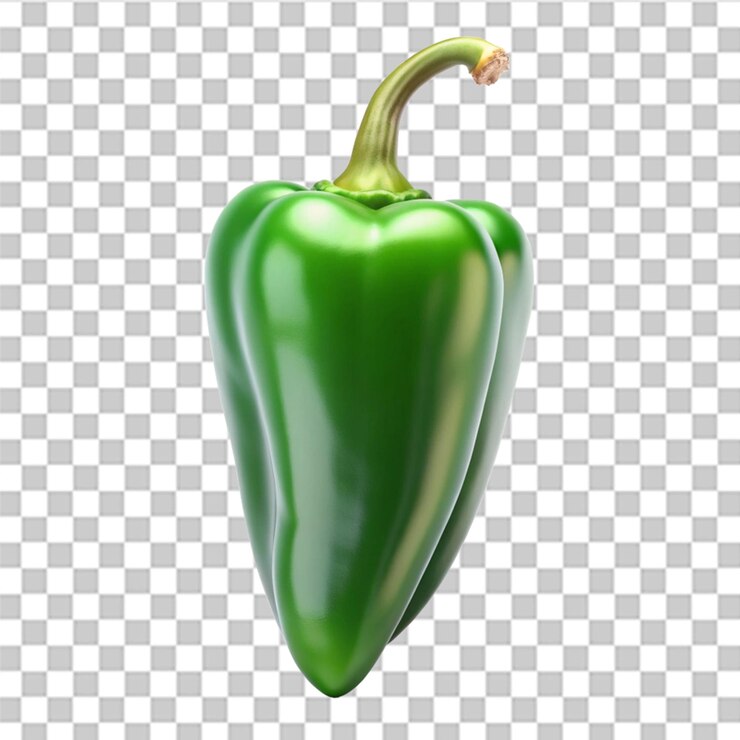 PSD renderización 3d de un pimiento verde o chile aislado sobre un fondo blanco