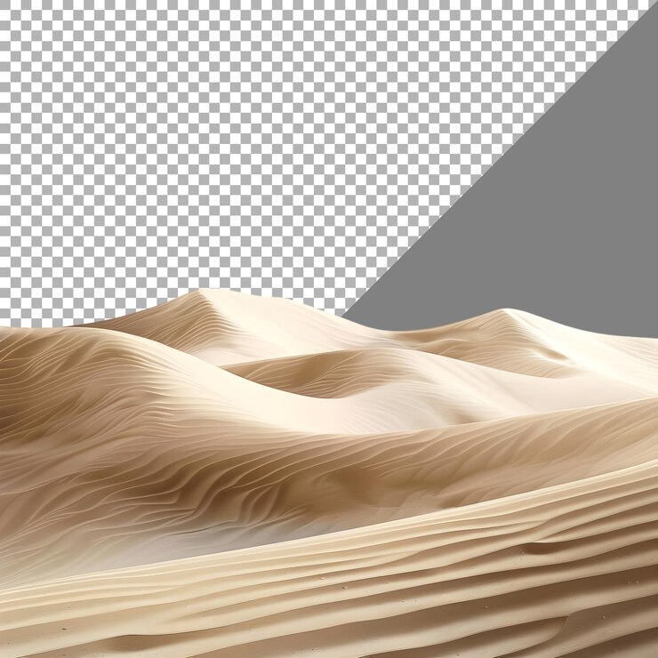 PSD renderización 3d de un postre con arena en un fondo transparente generado por ai