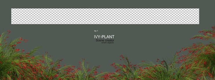 PSD renderización en 3d del primer plano de la hiedra en flor