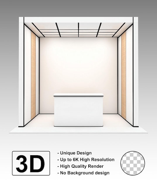 Renderización 3D del producto de exhibición de eventos del puesto