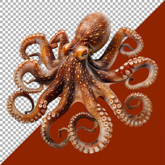 Renderización 3D de un pulpo en un fondo transparente generado por Ai